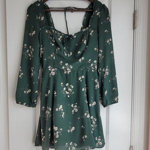 Abercrombie & Fitch Dark Green Floral Dress Size XS